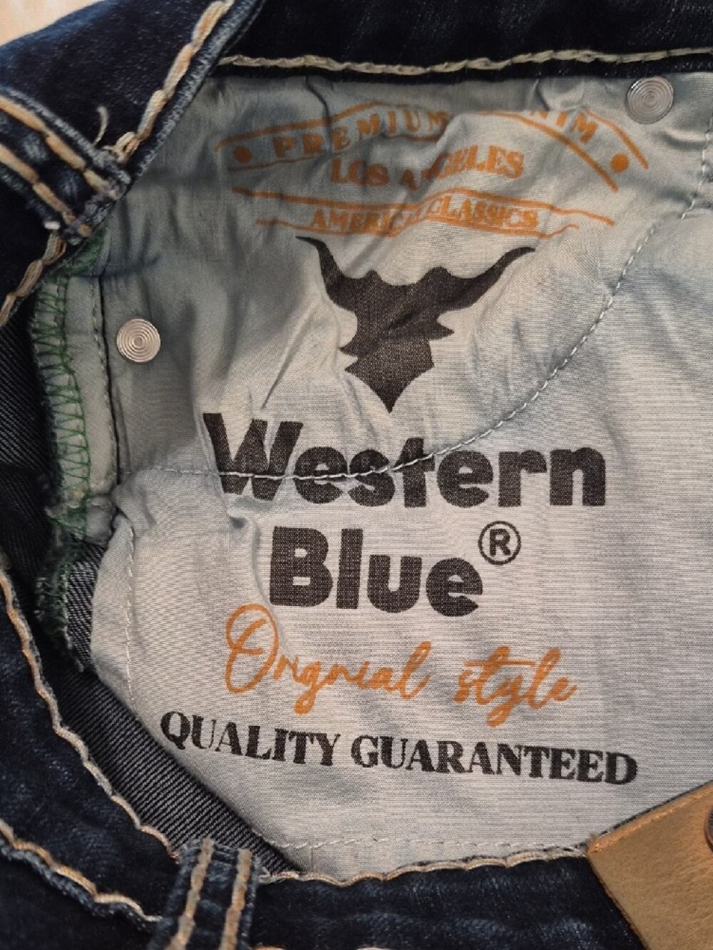 Western Blue Embroidered Original Syle Jeans - Size Junior 12 - Picture 10 of 13